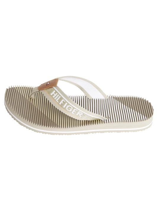 tommy hilfiger sandalia beige con logo