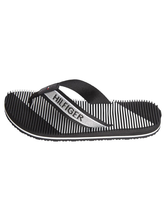 tommy hilfiger sandalia negro con logo
